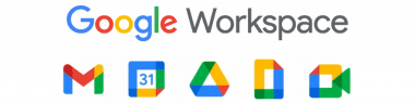 Logo con iconos de Google Workspace, suite de productividad en la nube